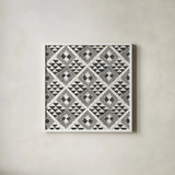 African Wild Pattern II BW by Sue Schlabach. Shown in a crisp white glass frame for a clean and minimalist style. Available as an archival giclee rolled canvas, fine art paper, or poster print. SKU 32121a.