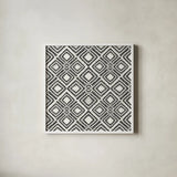 African Wild Pattern IV BW by Sue Schlabach. Shown in a crisp white glass frame for a clean and minimalist style. Available as an archival giclee rolled canvas, fine art paper, or poster print. SKU 32123a.