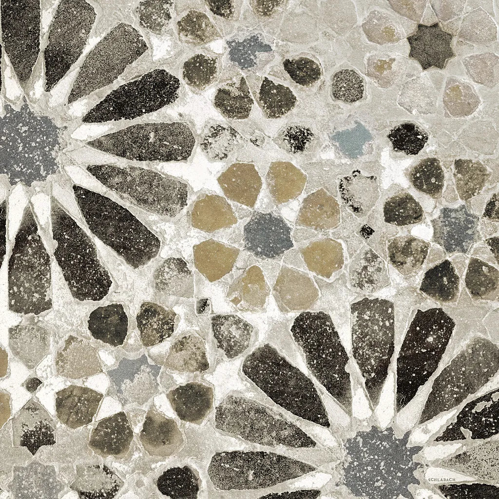 Alhambra Tile II Neutral by Sue Schlabach. SKU 22456a. Archival Giclee Fine art print for wall decor.