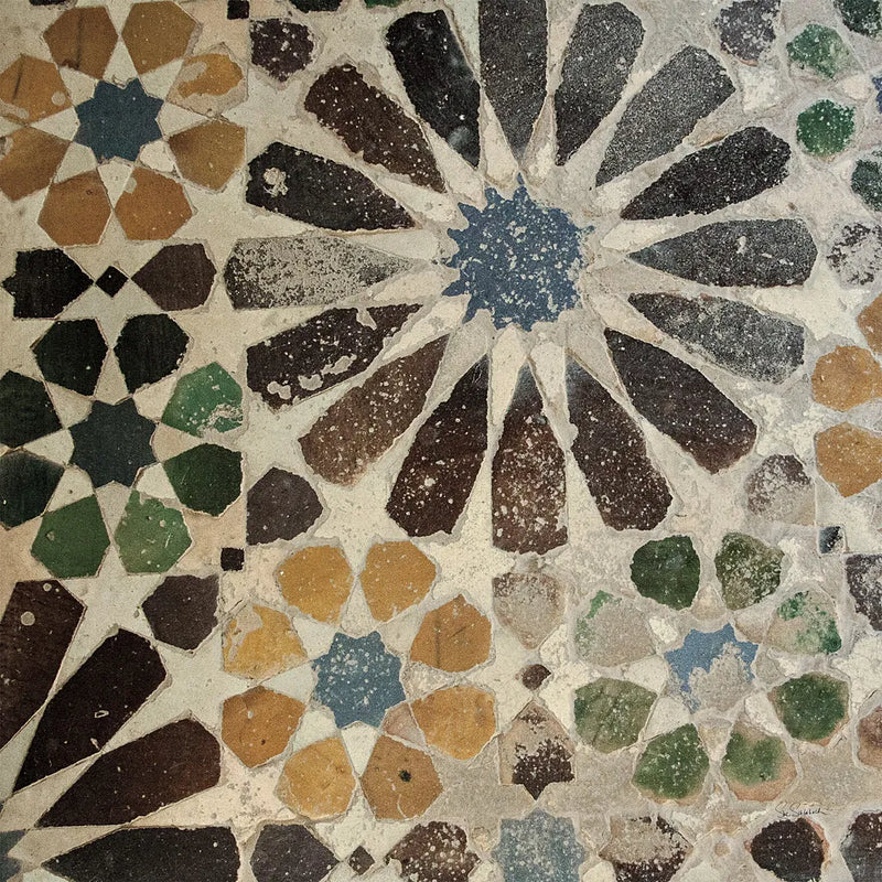 Alhambra Tile III by Sue Schlabach. SKU 22053a. Archival Giclee Fine art print for wall decor.