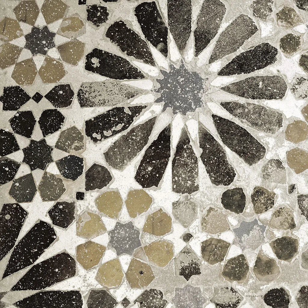 Alhambra Tile III Neutral by Sue Schlabach. SKU 22457a. Archival Giclee Fine art print for wall decor.