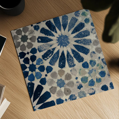 Alhambra Tile III Stone by Sue Schlabach. Shown as a detailed flat fine art print, highlighting archival giclee quality. Available as an archival giclee rolled canvas, fine art paper, or poster print. SKU 51748a.