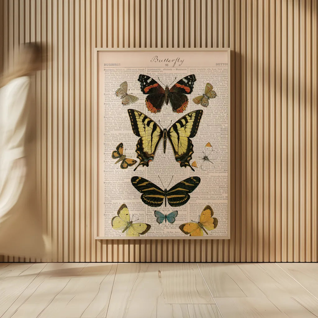 American Butterflies I by Sue Schlabach. shown as over sized large wall art. Available as an archival giclee rolled canvas, fine art paper, or poster print. SKU 68218h.