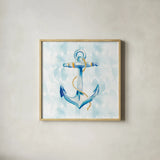 Anchor Dots II by Sue Schlabach. Shown in a natural wood glass frame for a timeless modern aesthetic. Available as an archival giclee rolled canvas, fine art paper, or poster print. SKU 21380a.