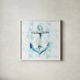Anchor Dots II by Sue Schlabach. Shown in a crisp white glass frame for a clean and minimalist style. Available as an archival giclee rolled canvas, fine art paper, or poster print. SKU 21380a.