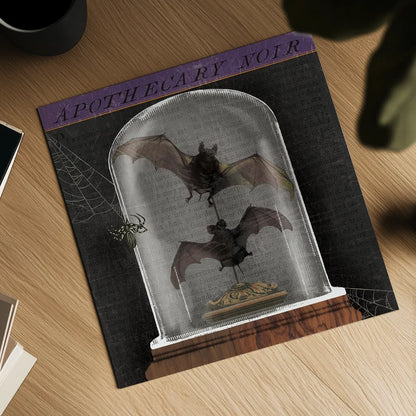 Apothecary Noir IV by Sue Schlabach. Shown as a detailed flat fine art print, highlighting archival giclee quality. Available as an archival giclee rolled canvas, fine art paper, or poster print. SKU 74889a.