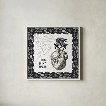 Arsenic and Anatomy I by Sue Schlabach. Shown in a crisp white glass frame for a clean and minimalist style. Available as an archival giclee rolled canvas, fine art paper, or poster print. SKU 75717a.