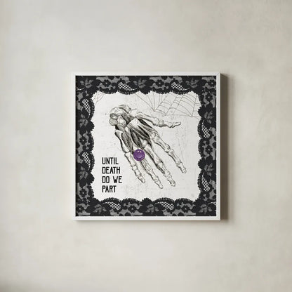 Arsenic and Anatomy II by Sue Schlabach. Shown in a crisp white glass frame for a clean and minimalist style. Available as an archival giclee rolled canvas, fine art paper, or poster print. SKU 75718a.