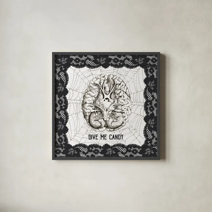 Arsenic and Anatomy III by Sue Schlabach. Shown in a sleek black glass frame for a contemporary gallery look. Available as an archival giclee rolled canvas, fine art paper, or poster print. SKU 75719a.