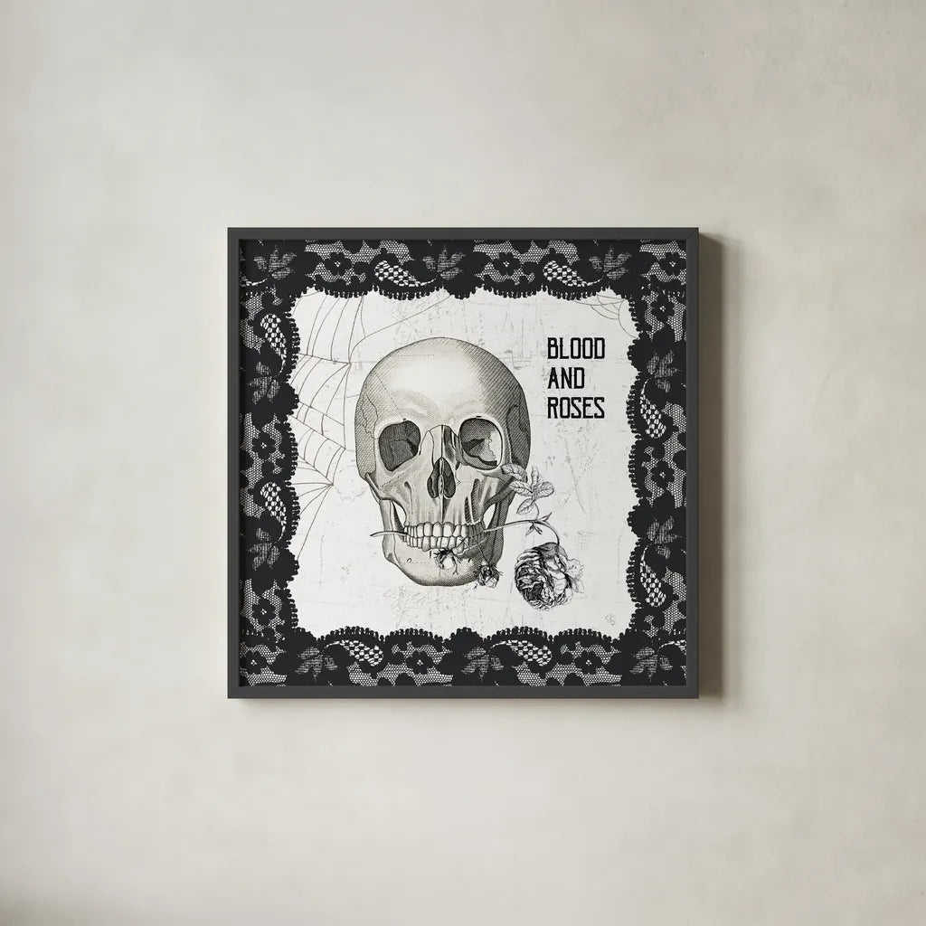 Arsenic and Anatomy IV by Sue Schlabach. Shown in a sleek black glass frame for a contemporary gallery look. Available as an archival giclee rolled canvas, fine art paper, or poster print. SKU 75720a.