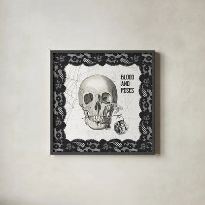 Arsenic and Anatomy IV by Sue Schlabach. Shown in a sleek black glass frame for a contemporary gallery look. Available as an archival giclee rolled canvas, fine art paper, or poster print. SKU 75720a.