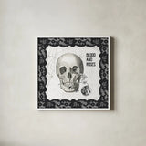 Arsenic and Anatomy IV by Sue Schlabach. Shown in a crisp white glass frame for a clean and minimalist style. Available as an archival giclee rolled canvas, fine art paper, or poster print. SKU 75720a.