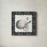 Arsenic and Anatomy V by Sue Schlabach. Shown in a sleek black glass frame for a contemporary gallery look. Available as an archival giclee rolled canvas, fine art paper, or poster print. SKU 75721a.