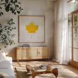 Autumn Colors II by Sue Schlabach. Shown in a natural wood frame in a cozy modern living room. Available as an archival giclee rolled canvas, fine art paper, or poster print. SKU 29346a.