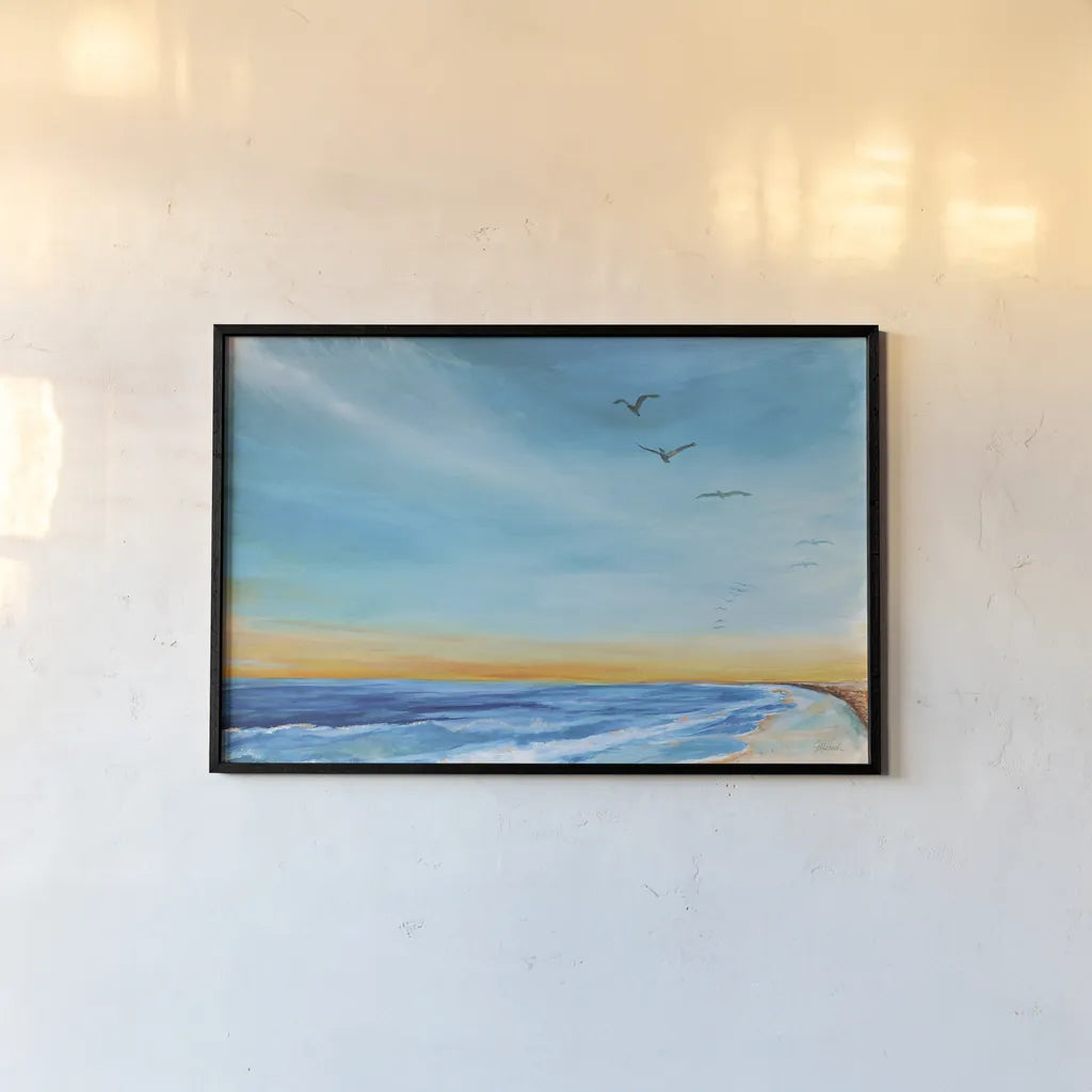 Back Bay Refuge by Sue Schlabach. shown as a paper print in a black flame. Available as a archival giclee rolled canvas, fine art paper, or poster print. SKU 85197i.