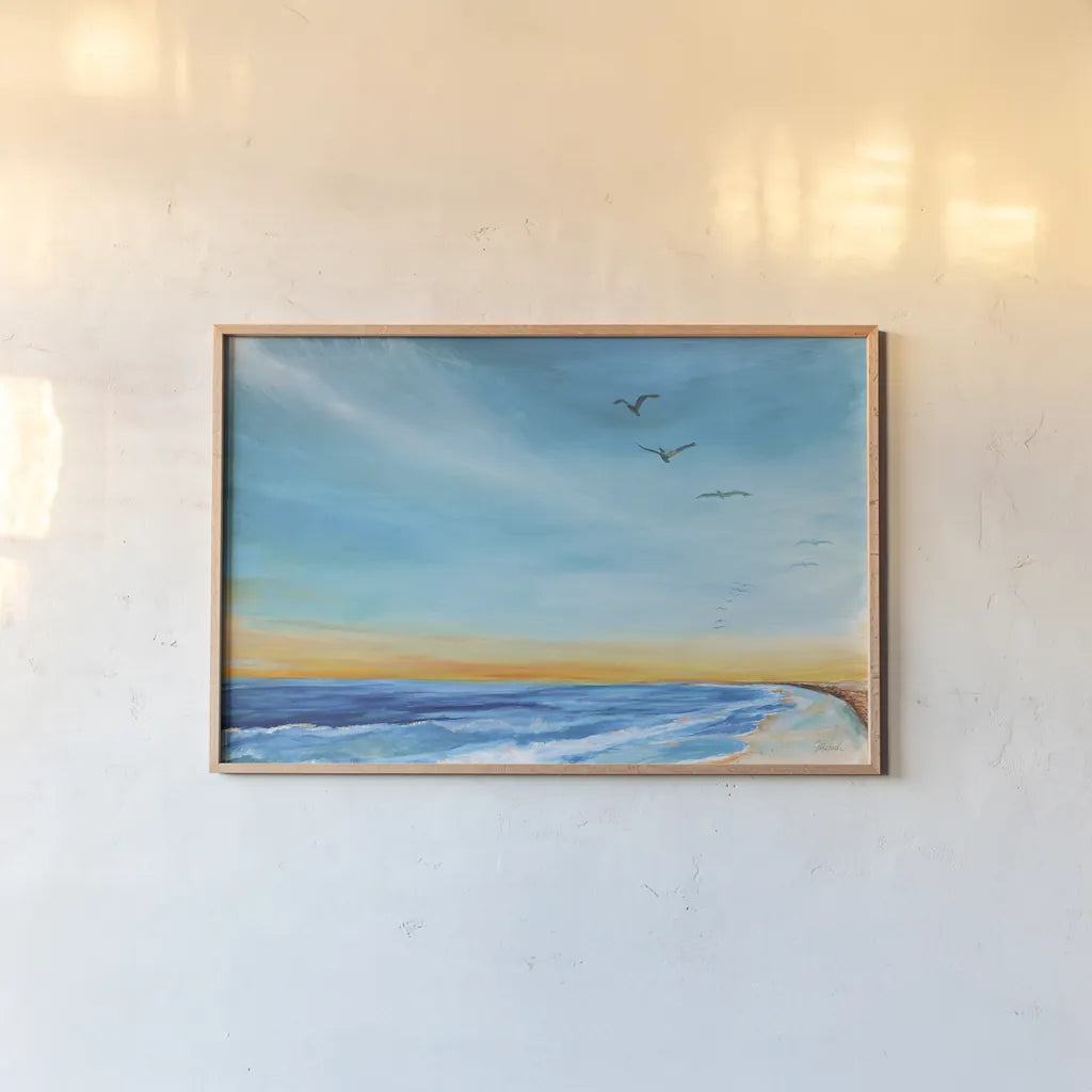 Back Bay Refuge by Sue Schlabach. shown as a paper print in a natural frame. Available as a archival giclee rolled canvas, fine art paper, or poster print. SKU 85197i.