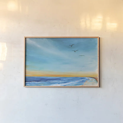 Back Bay Refuge by Sue Schlabach. shown as a paper print in a natural frame. Available as a archival giclee rolled canvas, fine art paper, or poster print. SKU 85197i.