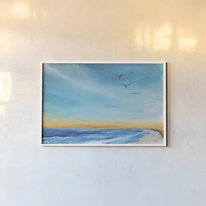 Back Bay Refuge by Sue Schlabach. shown as a paper print in a white frame. Available as a archival giclee rolled canvas, fine art paper, or poster print. SKU 85197i.