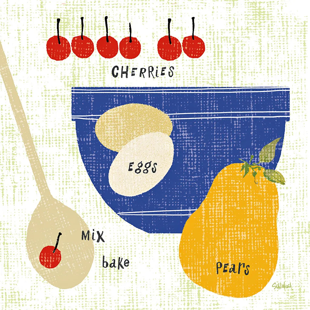 Baking It I by Sue Schlabach. SKU 44672a. Archival Giclee Fine art print for wall decor.