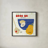 Baking It I by Sue Schlabach. Shown in a sleek black glass frame for a contemporary gallery look. Available as an archival giclee rolled canvas, fine art paper, or poster print. SKU 44672a.