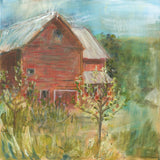 Barn Orchard by Sue Schlabach. SKU 38100a. Archival Giclee Fine art print for wall decor.