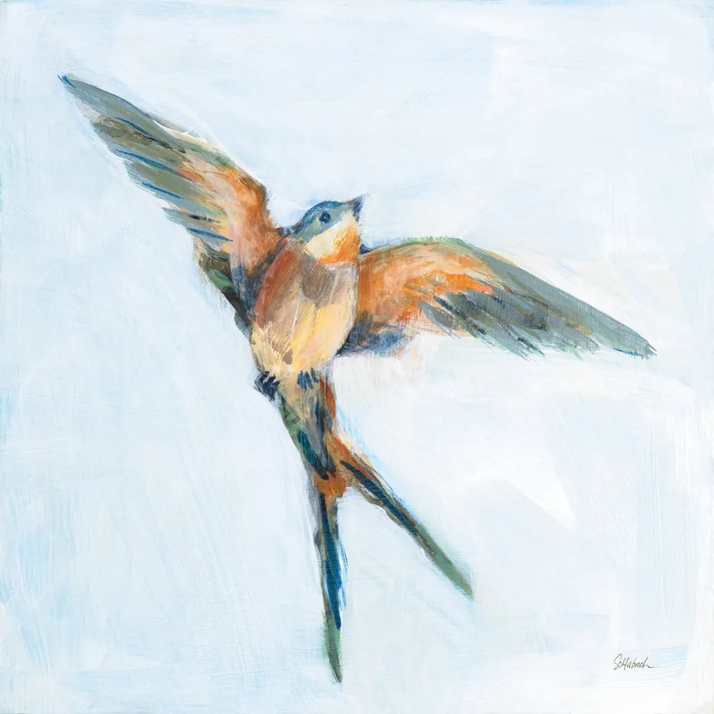 Barn Swallow Flight I by Sue Schlabach. SKU 84227a. Archival Giclee Fine art print for wall decor.