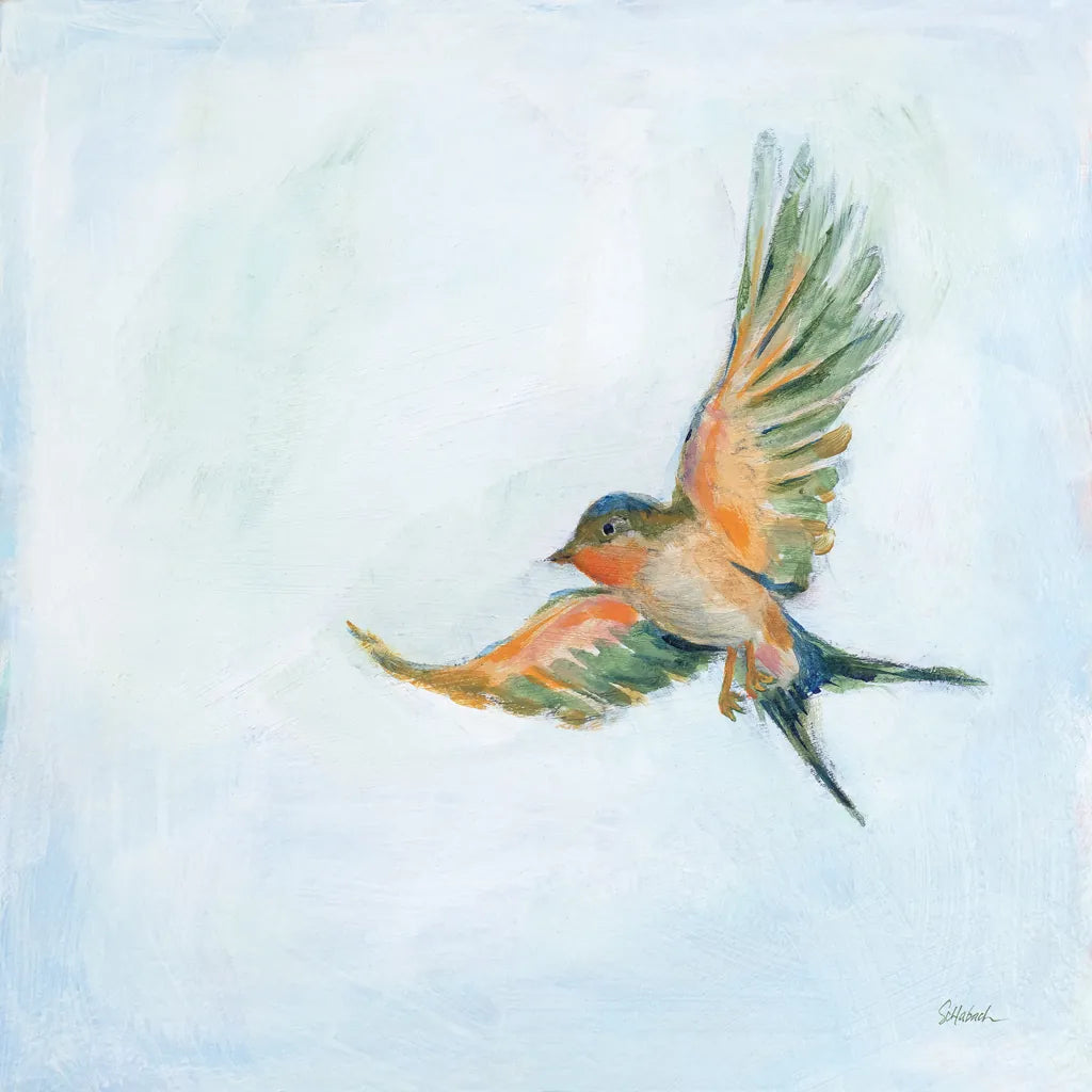 Barn Swallow Flight III by Sue Schlabach. SKU 84229a. Archival Giclee Fine art print for wall decor.