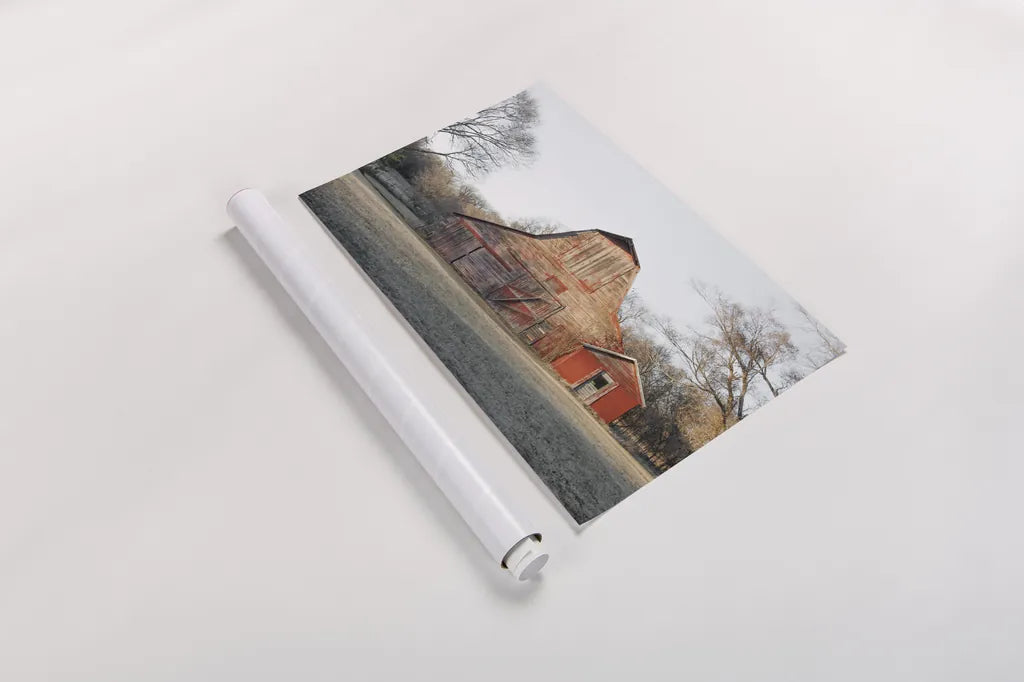 Barn in the Heartland by Sue Schlabach. shown as a rolled paper print. Available as archival giclee rolled canvas, fine art paper, or poster print. SKU 82861i.