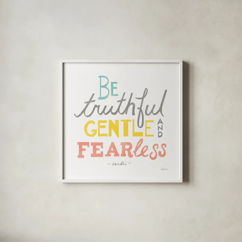 Be Truthful by Sue Schlabach. Shown in a crisp white glass frame for a clean and minimalist style. Available as an archival giclee rolled canvas, fine art paper, or poster print. SKU 48725a.