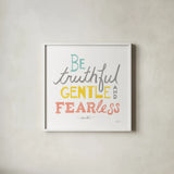 Be Truthful by Sue Schlabach. Shown in a crisp white glass frame for a clean and minimalist style. Available as an archival giclee rolled canvas, fine art paper, or poster print. SKU 48725a.