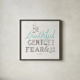Be Truthful Gray by Sue Schlabach. Shown in a sleek black glass frame for a contemporary gallery look. Available as an archival giclee rolled canvas, fine art paper, or poster print. SKU 56408a.