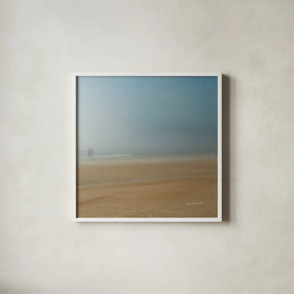 Beach Stroll no Border by Sue Schlabach. Shown in a crisp white glass frame for a clean and minimalist style. Available as an archival giclee rolled canvas, fine art paper, or poster print. SKU 10606a.