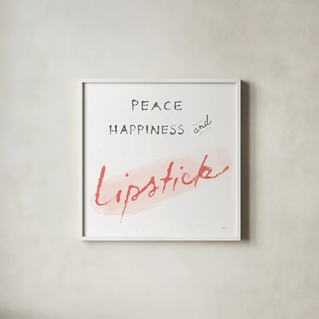 Beauty and Sass III by Sue Schlabach. Shown in a crisp white glass frame for a clean and minimalist style. Available as an archival giclee rolled canvas, fine art paper, or poster print. SKU 31074a.