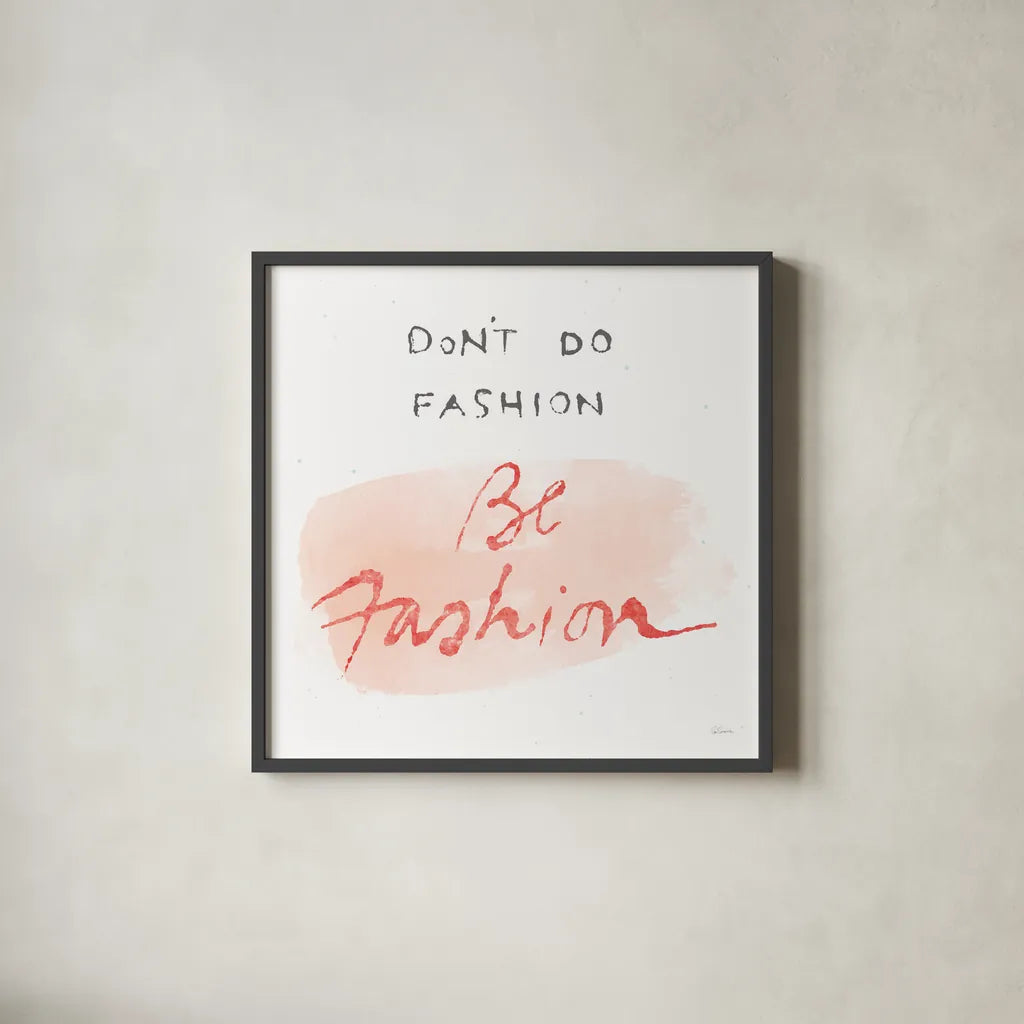 Beauty and Sass IV by Sue Schlabach. Shown in a sleek black glass frame for a contemporary gallery look. Available as an archival giclee rolled canvas, fine art paper, or poster print. SKU 31075a.