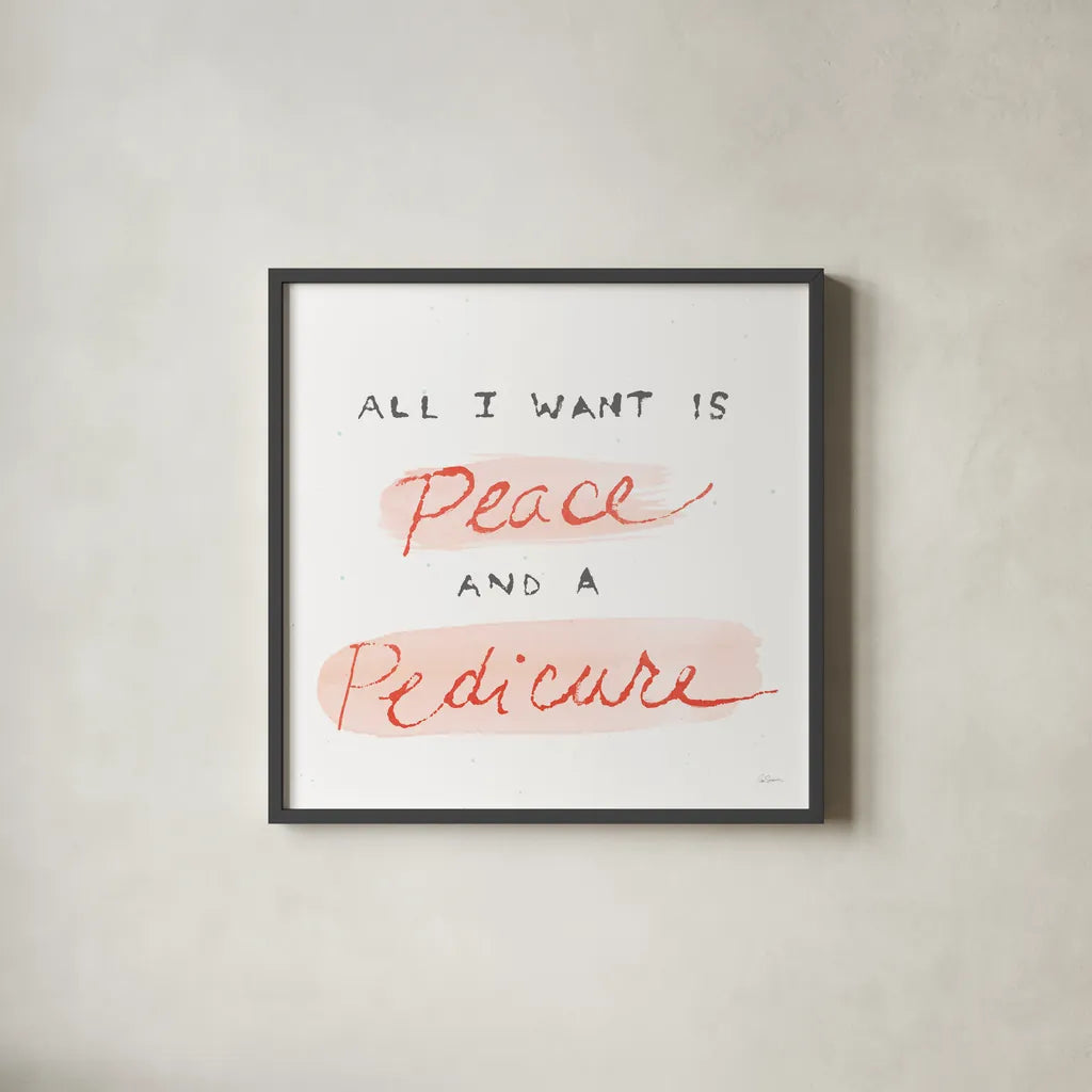 Beauty and Sass V by Sue Schlabach. Shown in a sleek black glass frame for a contemporary gallery look. Available as an archival giclee rolled canvas, fine art paper, or poster print. SKU 31076a.