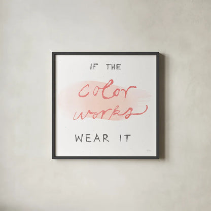 Beauty and Sass VIII by Sue Schlabach. Shown in a sleek black glass frame for a contemporary gallery look. Available as an archival giclee rolled canvas, fine art paper, or poster print. SKU 31313a.