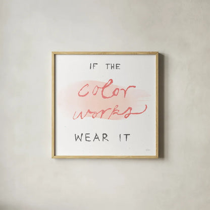 Beauty and Sass VIII by Sue Schlabach. Shown in a natural wood glass frame for a timeless modern aesthetic. Available as an archival giclee rolled canvas, fine art paper, or poster print. SKU 31313a.