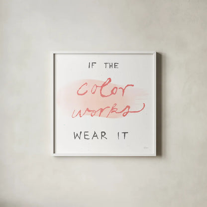 Beauty and Sass VIII by Sue Schlabach. Shown in a crisp white glass frame for a clean and minimalist style. Available as an archival giclee rolled canvas, fine art paper, or poster print. SKU 31313a.