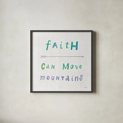 Beliefs I by Sue Schlabach. Shown in a sleek black glass frame for a contemporary gallery look. Available as an archival giclee rolled canvas, fine art paper, or poster print. SKU 35182a.