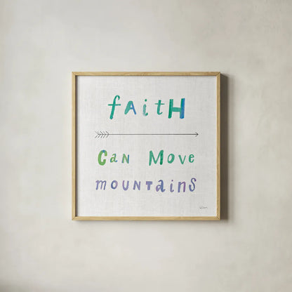 Beliefs I by Sue Schlabach. Shown in a natural wood glass frame for a timeless modern aesthetic. Available as an archival giclee rolled canvas, fine art paper, or poster print. SKU 35182a.