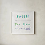 Beliefs I by Sue Schlabach. Shown in a crisp white glass frame for a clean and minimalist style. Available as an archival giclee rolled canvas, fine art paper, or poster print. SKU 35182a.