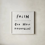 Beliefs I BW by Sue Schlabach. Shown in a crisp white glass frame for a clean and minimalist style. Available as an archival giclee rolled canvas, fine art paper, or poster print. SKU 35185a.