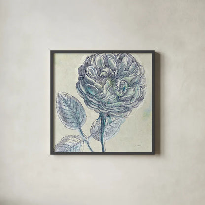 Belle Fleur III by Sue Schlabach. Shown in a sleek black glass frame for a contemporary gallery look. Available as an archival giclee rolled canvas, fine art paper, or poster print. SKU 20085a.