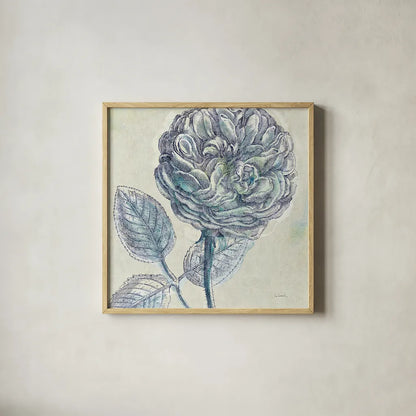 Belle Fleur III by Sue Schlabach. Shown in a natural wood glass frame for a timeless modern aesthetic. Available as an archival giclee rolled canvas, fine art paper, or poster print. SKU 20085a.