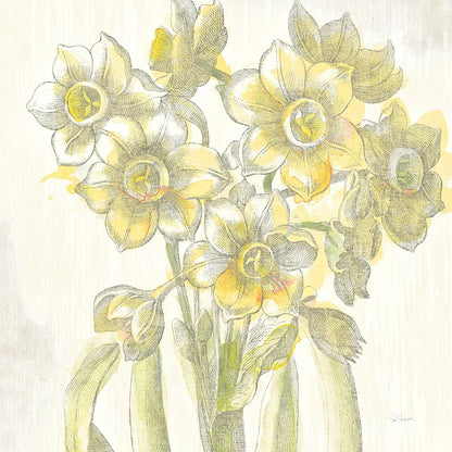 Belle Fleur Yellow IV by Sue Schlabach. SKU 18649a. Archival Giclee Fine art print for wall decor.