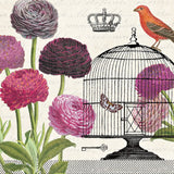 Birdcage Fauna I by Sue Schlabach. SKU 12329a. Archival Giclee Fine art print for wall decor.