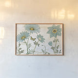 Bloemen Boek I by Sue Schlabach. shown as a paper print in a natural frame. Available as a archival giclee rolled canvas, fine art paper, or poster print. SKU 28491i.