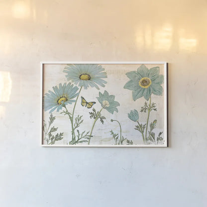 Bloemen Boek I by Sue Schlabach. shown as a paper print in a white frame. Available as a archival giclee rolled canvas, fine art paper, or poster print. SKU 28491i.