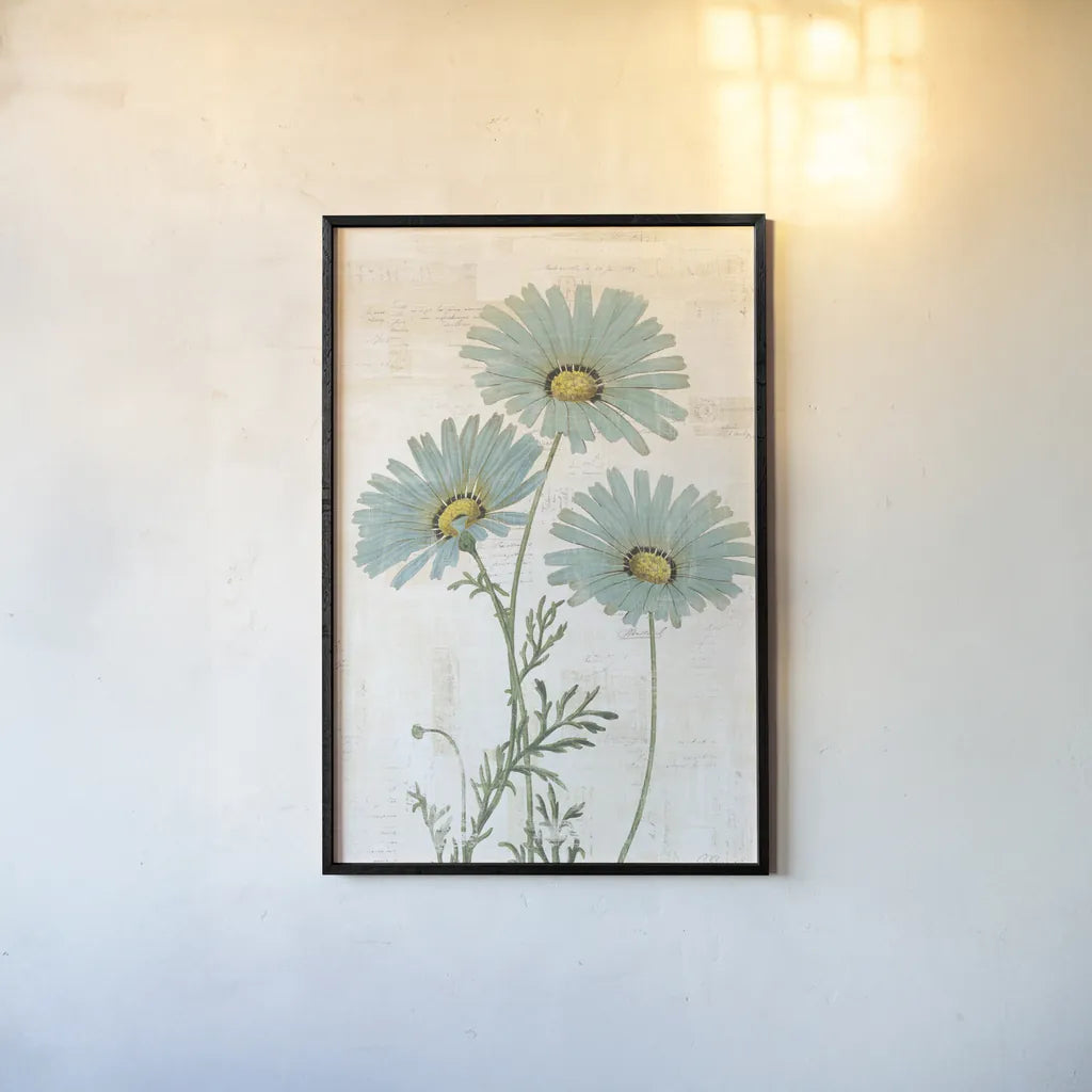 Bloemen Boek IV v2 by Sue Schlabach. shown as a paper print in a black flame. Available as a archival giclee rolled canvas, fine art paper, or poster print. SKU 72088h.