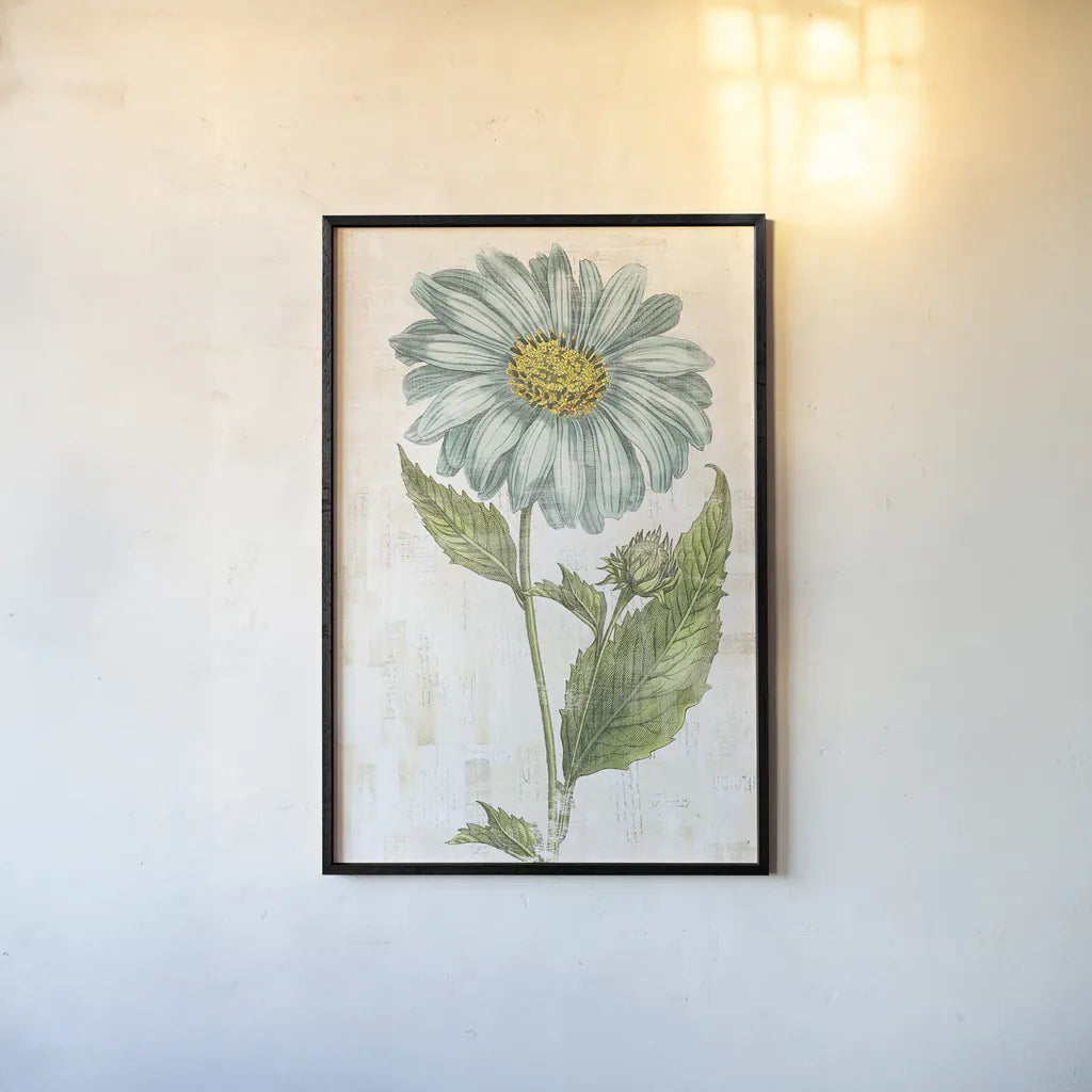 Bloemen Boek VI by Sue Schlabach. shown as a paper print in a black flame. Available as a archival giclee rolled canvas, fine art paper, or poster print. SKU 28496h.